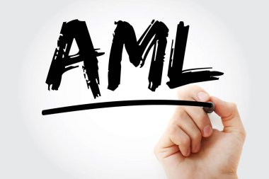 AML - Akut Myeloid lösemi kısaltması işaretleyici, sağlık konsepti geçmişi