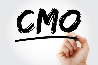 CMO - keçeli kalemle kısaltma, iş konsepti geçmişi
