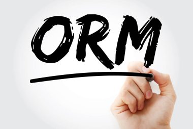 ORM - İşaretleyici, iş konsepti geçmişi ile çevrimiçi İtibar Yönetimi kısaltması