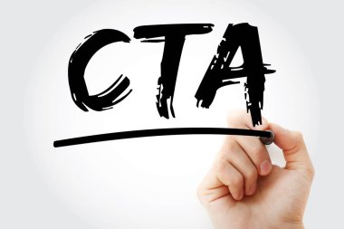 CTA - İşaretleyicili Action kısaltmasına çağrı, iş konsepti geçmişi