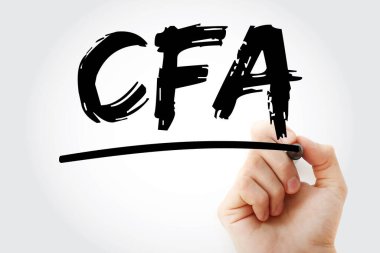 CFA - Finansal Analizci kısaltması işaretleyici, iş konsepti geçmişi