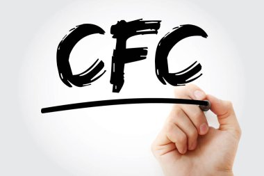 CFC - İşaret, iş konsepti arka planına sahip sabit sermaye kısaltmasının tüketimi