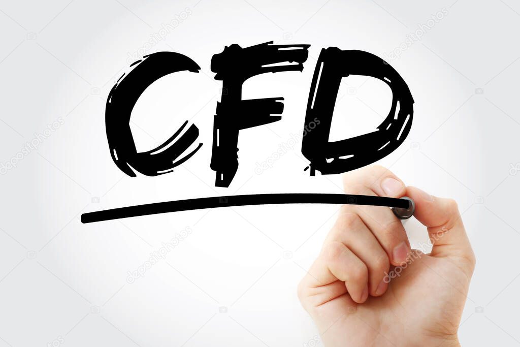 CFD - Contract For Difference acronym with marker, business concept background