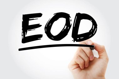 EOD - Gün Sonu kısaltması işaretleyici, iş konsepti geçmişi