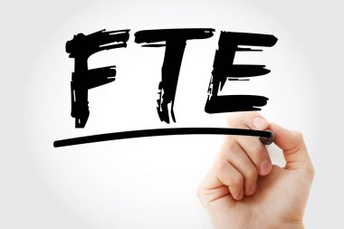 FTE - İşaretleyici ve iş konsepti geçmişi ile tam zamanlı kısaltma