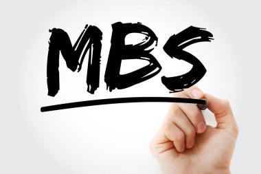 MBS - İpotek Destekli Güvenlik kısaltması keçeli, iş konsepti geçmişi