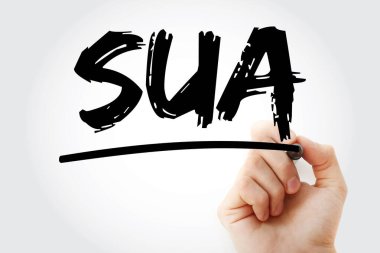 SUA - İşaretleyici ve iş konsepti geçmişi olan bir kısaltma başlat