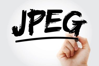 JPEG - İşaretleyicili Ortak Fotoğraf Uzmanları Grubu kısaltması, kavram arkaplanı