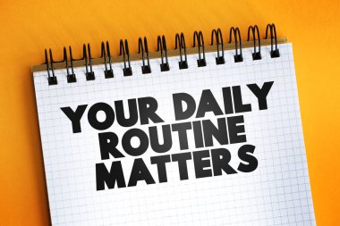 Günlük Rutin Meseleleriniz Not Defteri, konsept arkaplan üzerine metin