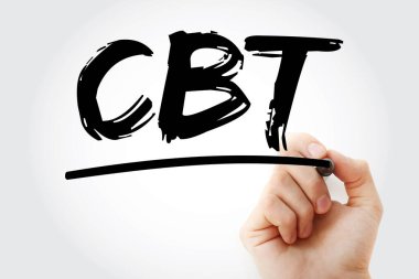 CBT - İşaretli bilgisayar tabanlı eğitim kısaltması, konsept arkaplan