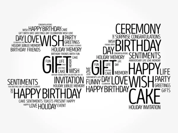 Happy 34th birthday word cloud, holiday concept background