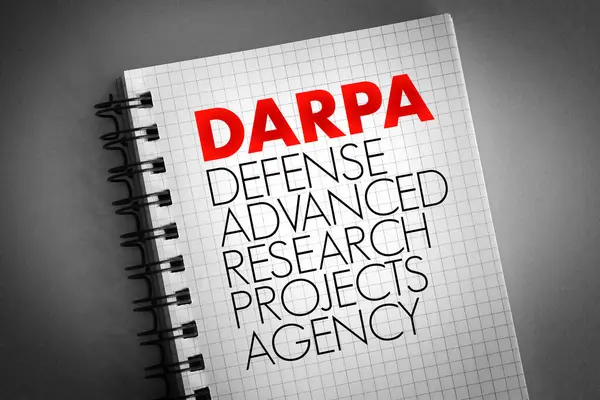 stock image DARPA - Defense Advanced Research Projects Agency acronym on notepad, concept background