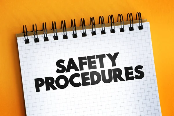 Safety Procedures Text Quote Notepad Concept Background — Stock Photo, Image