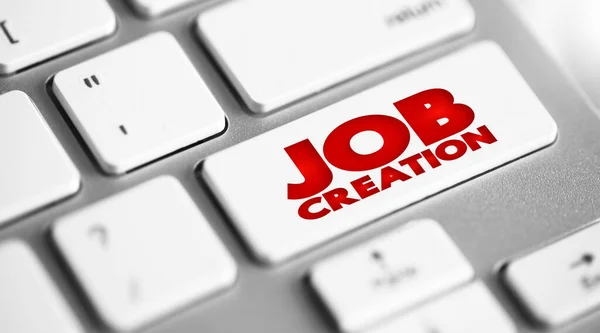 Job Creation button on keyboard, business concept backgroun