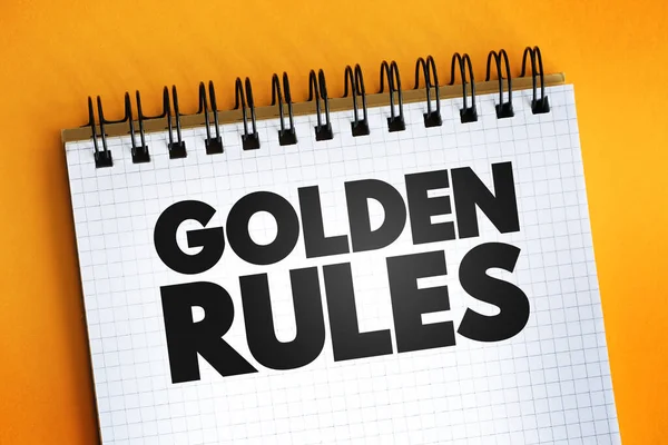 Golden Rules Text Quote Notepad Concept Backgroun — Stockfoto