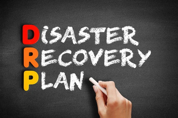 DRP - Disaster Recovery Plan acronym, business concept on blackboar