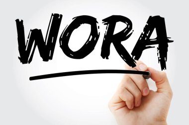 WorA - İşaretleyici, teknoloji konsepti arka planında herhangi bir kısaltmayı çalıştır