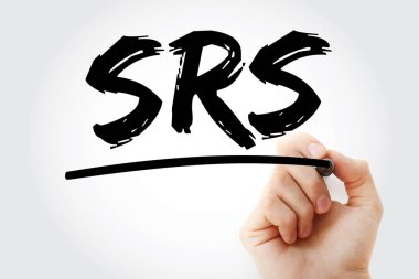 SRS - İşaretleyici, teknoloji kavramı arka planına sahip yazılım gereksinimleri belirleme kısaltması