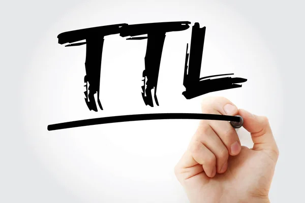 Ttl Time Live Akronym Marker Technology Concept Background — Stock fotografie