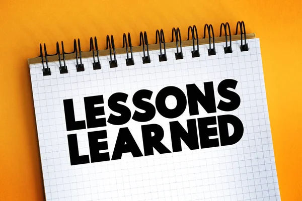 Lessons Learned Text Quote Concept Backgroun — Stock Photo, Image