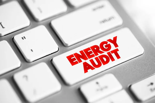 Energy Audit Text Taste Auf Der Tastatur Konzept Hintergrund — Stockfoto