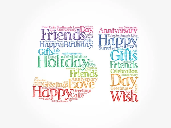 Happy 51St Birthday Word Cloud Holiday Concept Backgroun — Stock fotografie