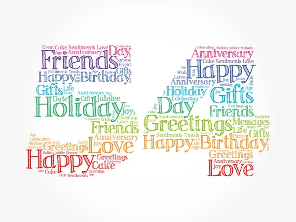 Happy 54th birthday word cloud, holiday concept backgroun