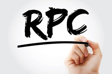 RPC - Remote Procedure Call acronym with marker, technology concept backgroun clipart