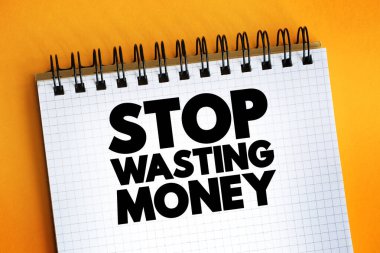 Not defterinde para israfını durdurun, konsept arka grup