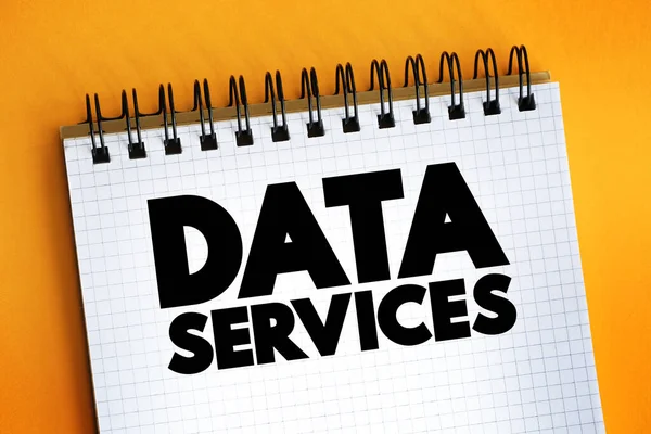 Cita Texto Data Services Bloc Notas Fondo Conceptual — Foto de Stock