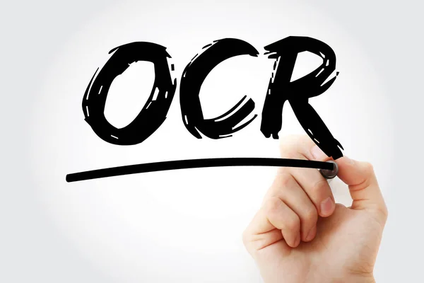 Ocr Optical Character Recognition Acronym Marker Technology Concept Backgroun — Stock Photo, Image