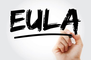 EULA - İşaretleyici ve teknoloji konsepti geçmişi ile Kullanıcı Lisansını Sonlandır