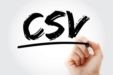 CSV - Virgülle ayrılmış değerler kısaltması işaretleyici, teknoloji kavramı arkaplanı