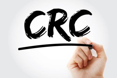CRC - İşaretleyici, teknoloji konsepti arka planı ile döngüsel Yedekleme Kontrol Kısaltması
