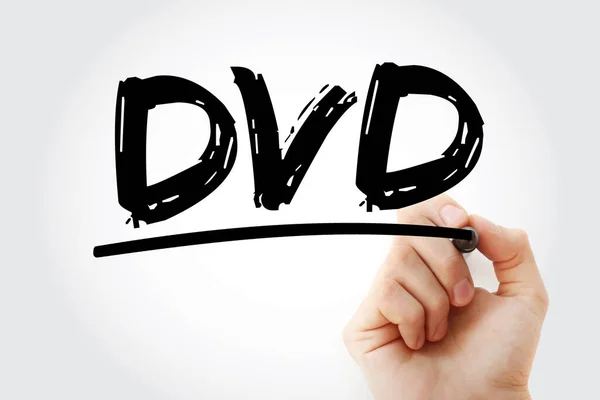 Dvd Digital Versatile Disk Acronimo Con Marcatore Tecnologia Concetto Sfondo — Foto Stock