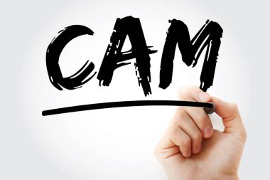 CAM - Bilgisayar Destekli İmalat kısaltması işaretleyici, teknoloji kavramı