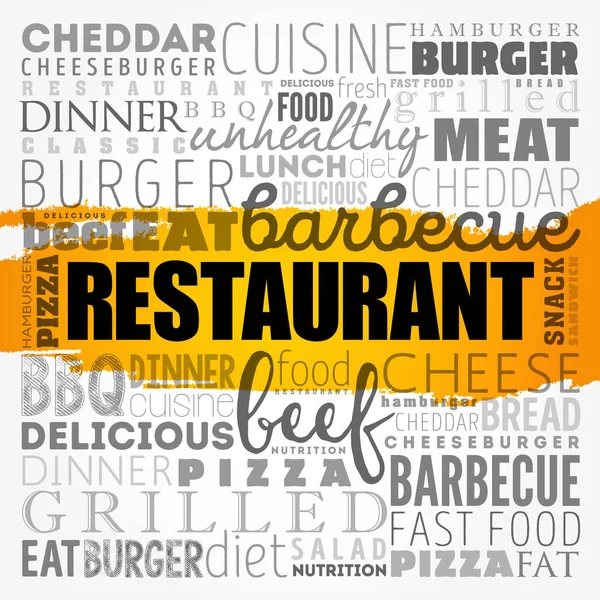 Restaurant Word Cloud Fast Food Concept Background — Stock Photo, Image