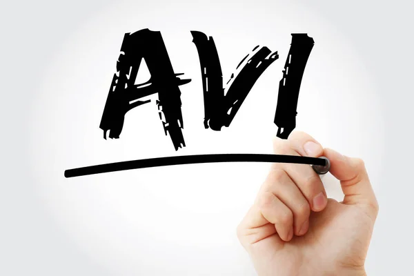 Avi Audio Video Interleaved Acronimo Con Marcatore Concetto Tecnologia Backgroun — Foto Stock