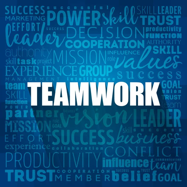 Teamwork Word Cloud Collage Business Concept Backgroun — Stock Photo, Image