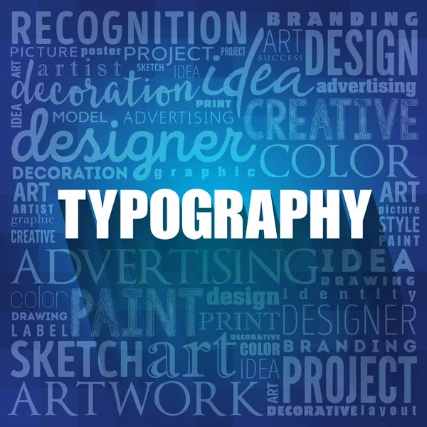 Typografie Woord Cloud Collage Creatief Business Concept Backgroun — Stockfoto