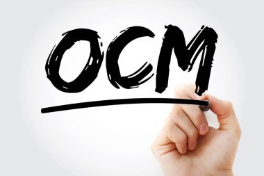 OCM - İşaretleyici, iş konsepti arka planına sahip Organizasyonel Değişim Yönetimi kısaltması