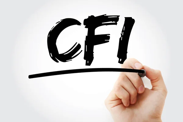 Cfi カスタムファクトリー統合の頭字語とマーカー ビジネスコンセプトの背景 — ストック写真