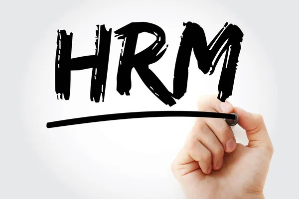 HRM - Human Resource Management acronym with marker, business concept background
