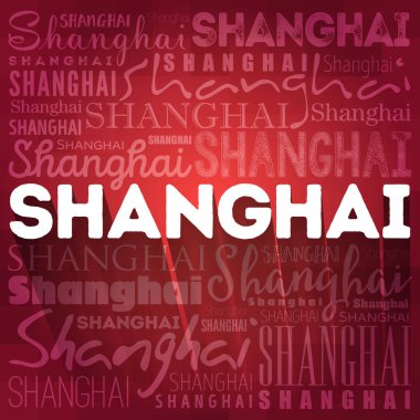 Şangay duvar kağıdı kelime bulutu, seyahat konsepti...