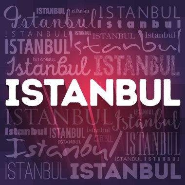 İstanbul duvar kağıdı kelime bulutu, seyahat kavramı geri planda