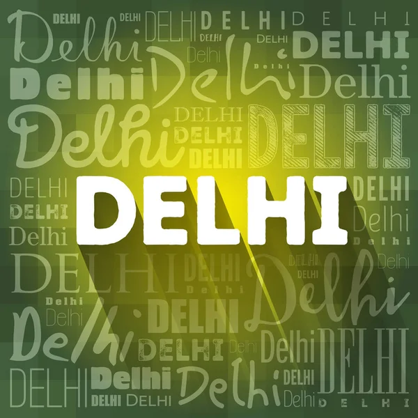 Delhi Tapete Wort Wolke Reise Konzept Hintergrund — Stockfoto