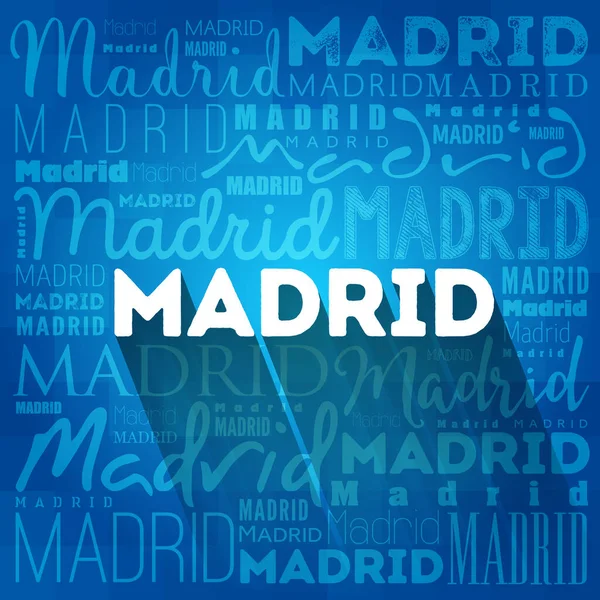 Madrid Wallpaper Word Cloud Travel Concept Backgroun — Stock Photo, Image
