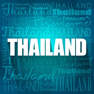 Tayland duvar kâğıdı kelime bulutu, seyahat kavramı