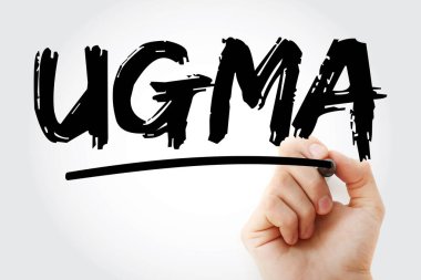 UGMA - İşaretli, kavram arkaplanlı, Küçüklere Özel Hediyeler Eylemi kısaltması