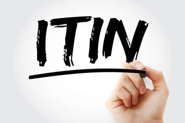 ITIN - Vergi mükellefi tanımlaması İşaretli kısaltma, konsept arkaplan